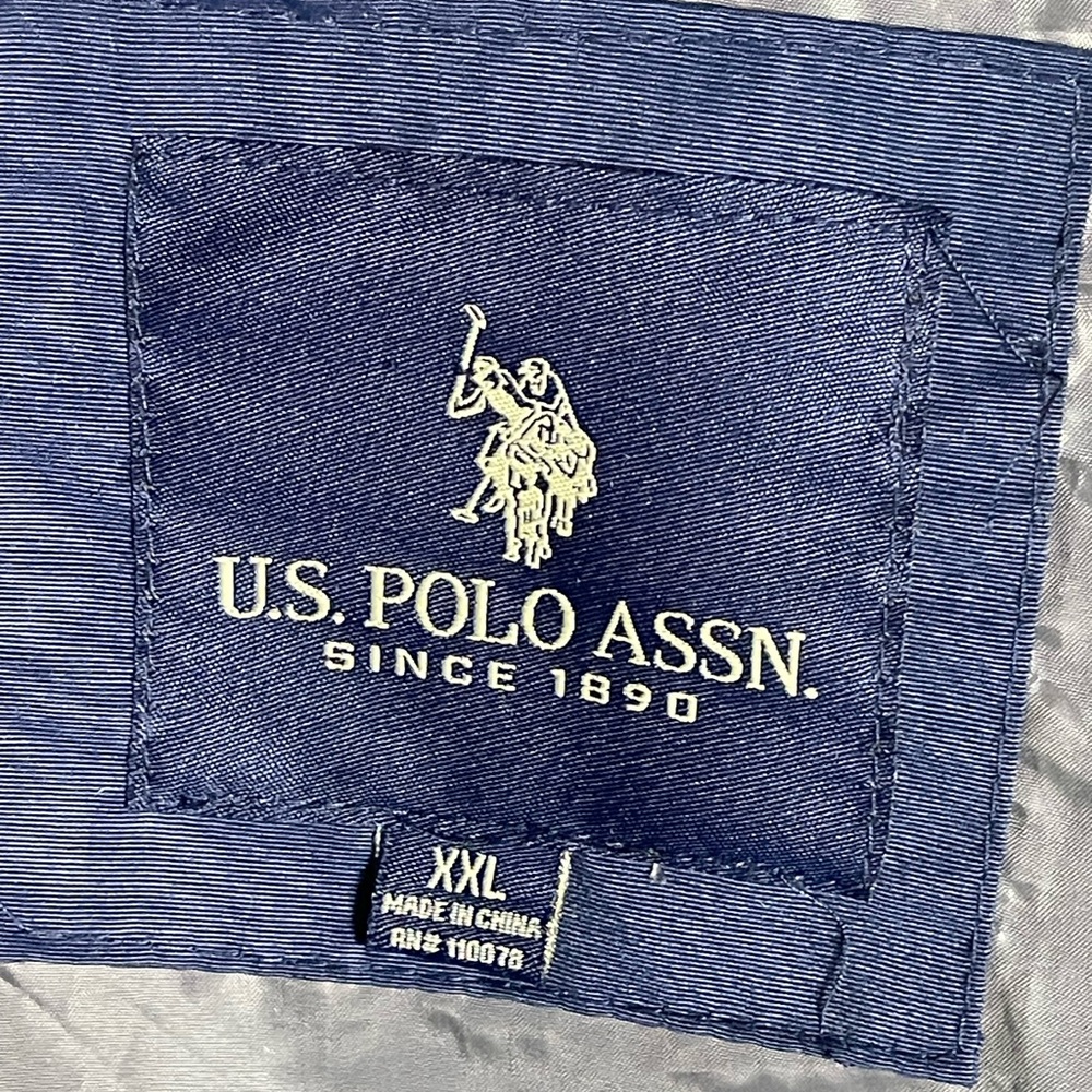 XXL US Polo Assn Ralph Lauren Coat Jacket Windbreaker Navy Lightweight AUTHENTIC - Picture 2 of 12